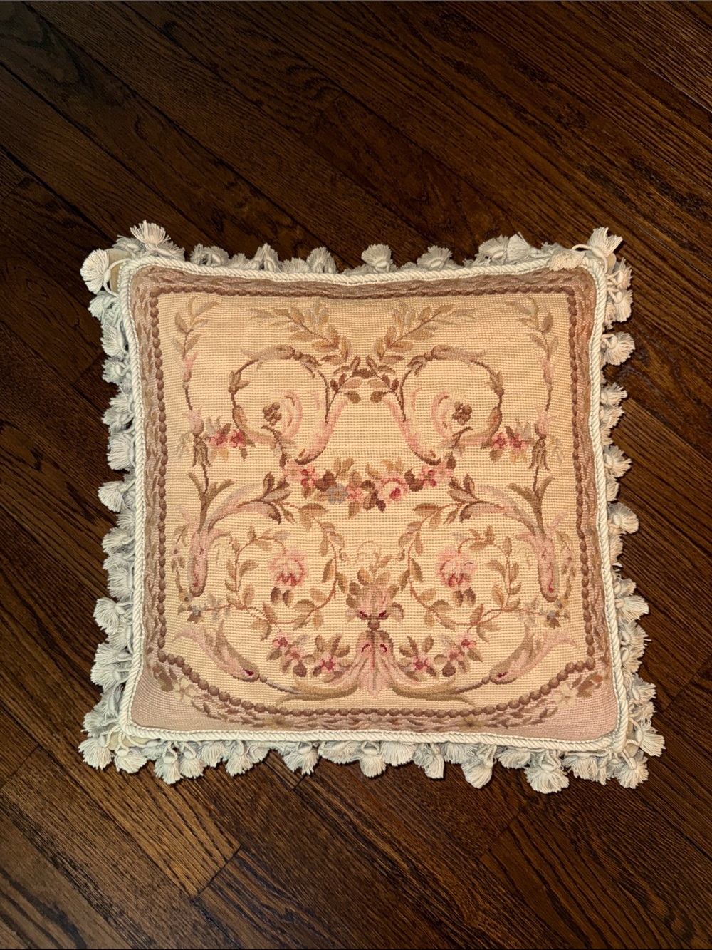Velvet Toss Pillow in Beige - Home Accents